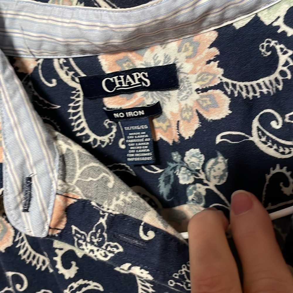 Chaps Blouse Button Front Collared - Picture 6 of 7